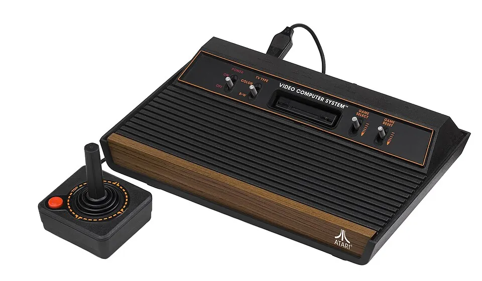 The Atari 2600 with its joystick