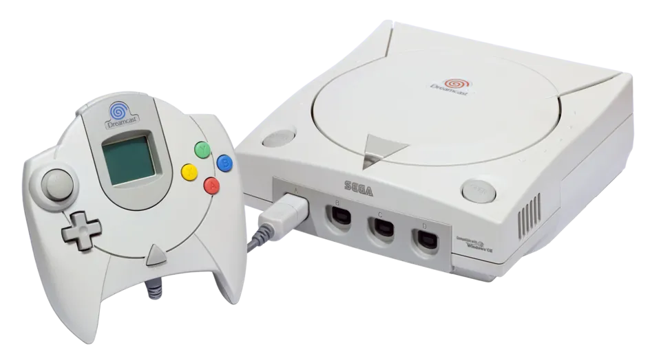 The Sega Dreamcast and controller