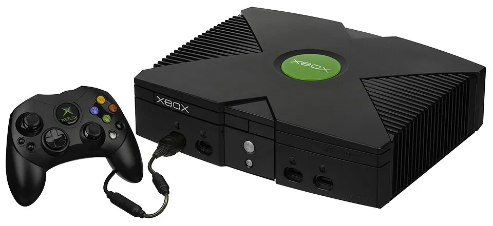 The original Xbox with the Duke controller